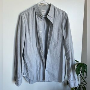 Gap grey oxford button down shirt size large slim fit